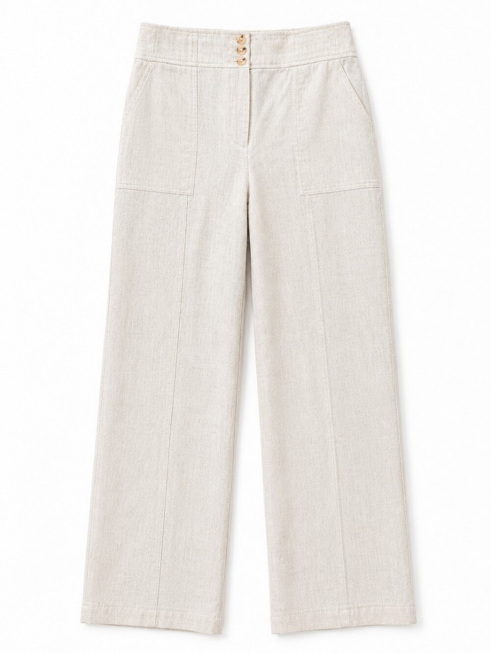 Express Stylist High-Waisted Wide Leg Linen-Blend Pants Size 8